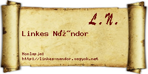 Linkes Nándor névjegykártya